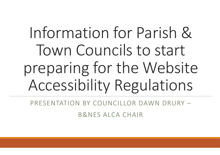 information for parish town councils to start preparing