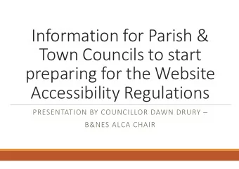 Information for Parish &amp;  Town Councils to start  preparing for the Website  Accessibility
