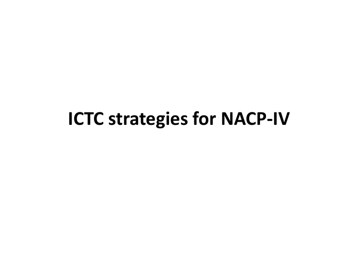 ictc strategies for nacp iv counseling and testing