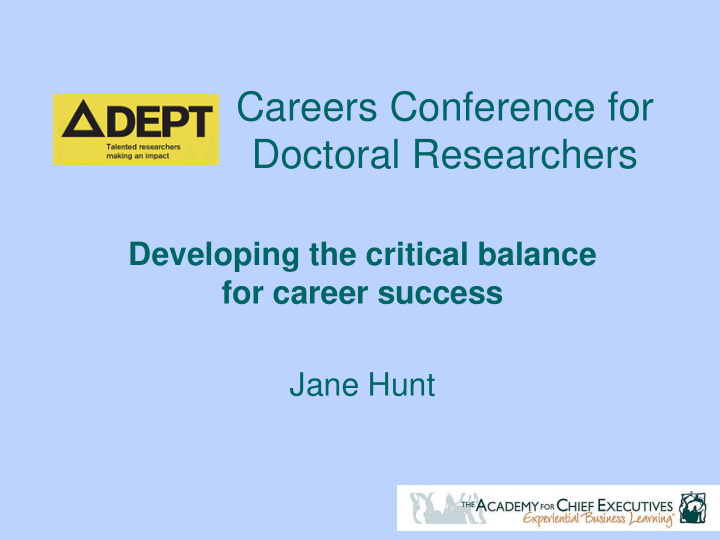 careers conference for doctoral researchers