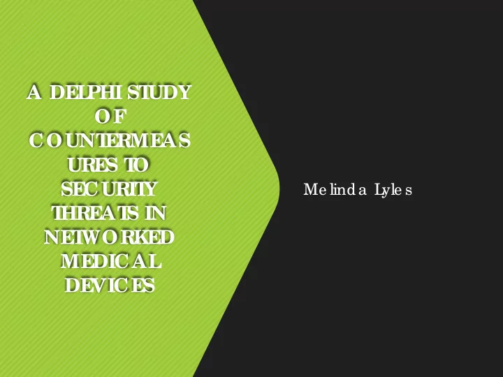 a de l phi st udy of count e rme as ure s t o se curit y