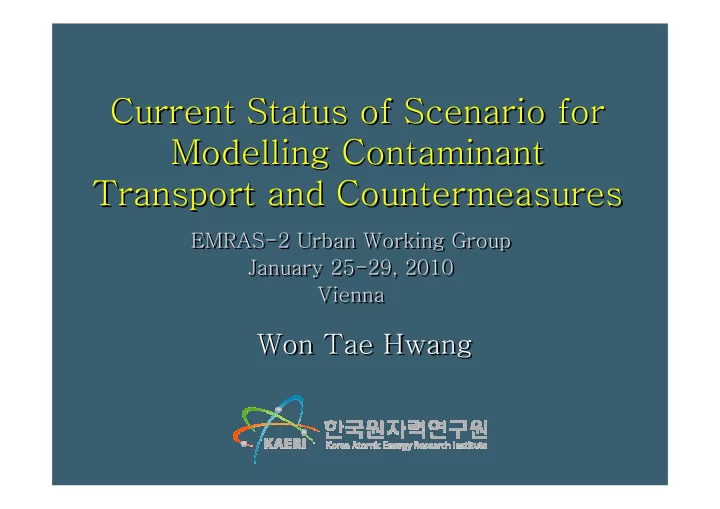 current status of scenario for current status of scenario