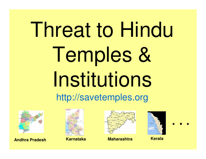 threat to hindu temples institutions