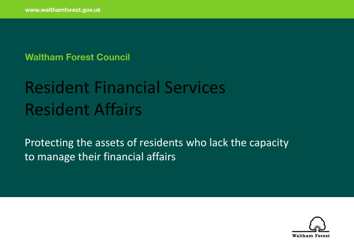 resident financial services