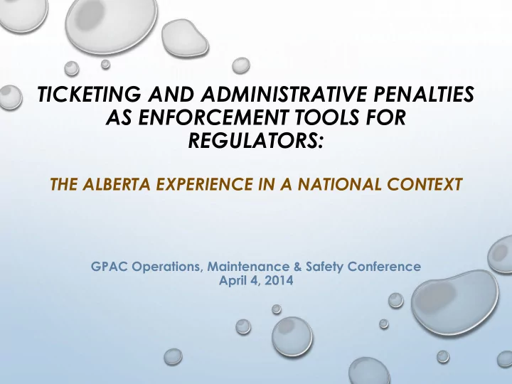 ticketing and administrative penalties