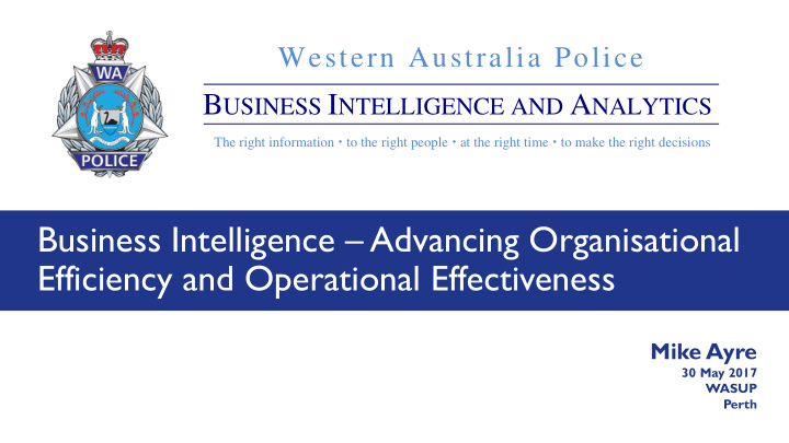 business intelligence advancing organisational