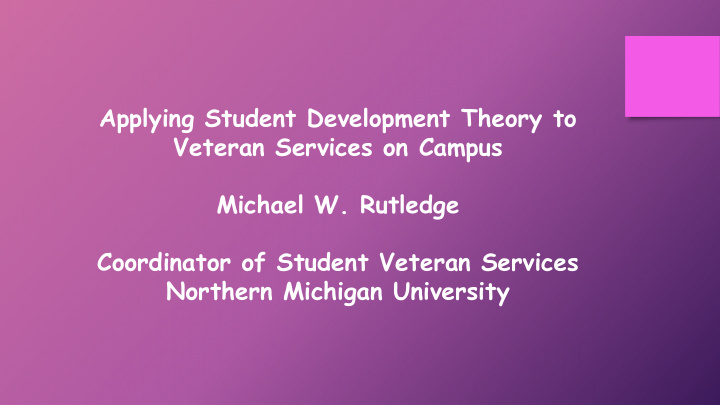 veteran services on campus