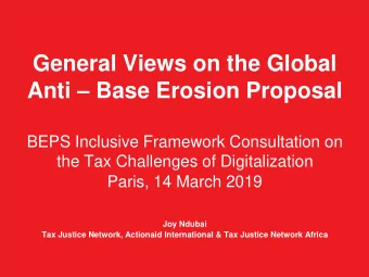 General Views on the Global Anti  Base Erosion Proposal  BEPS Inclusive Framework Consultation