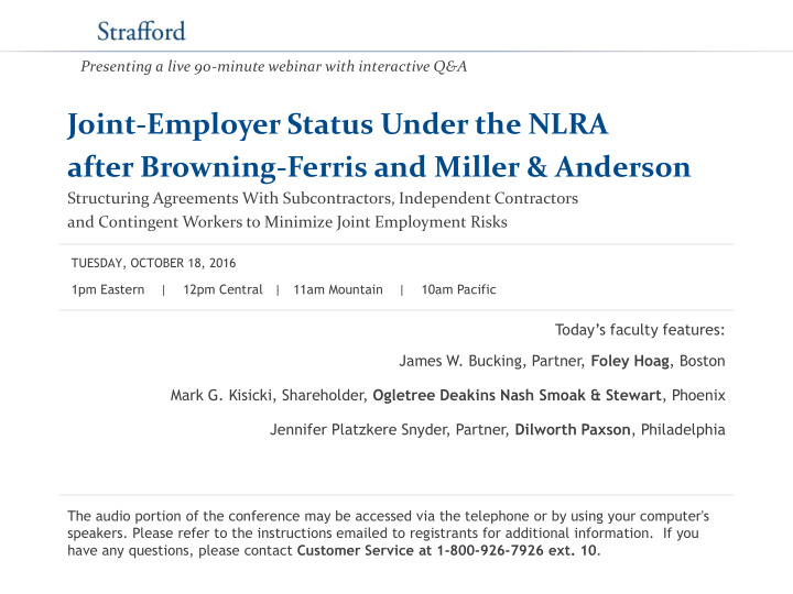 joint employer status under the nlra after browning
