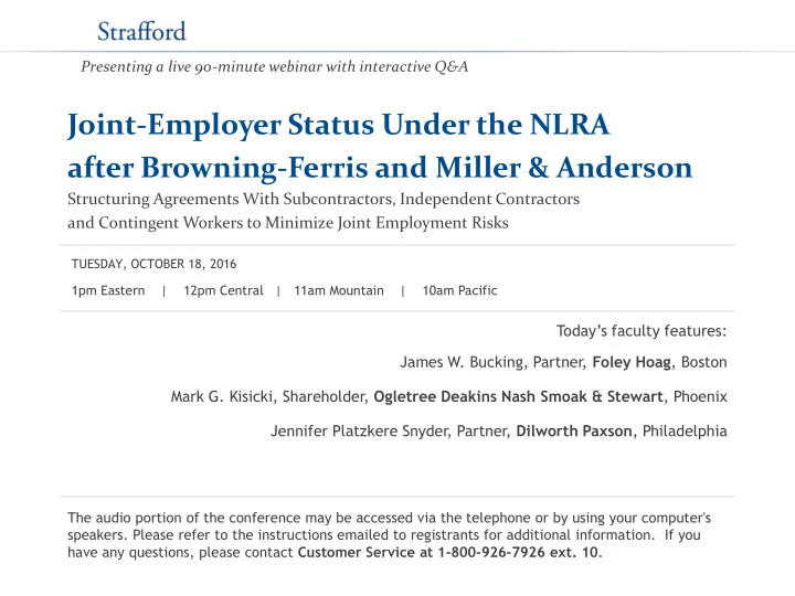 joint employer status under the nlra after browning