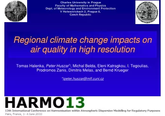 Regional climate change impacts on  Regional climate change impacts on  Regional climate change