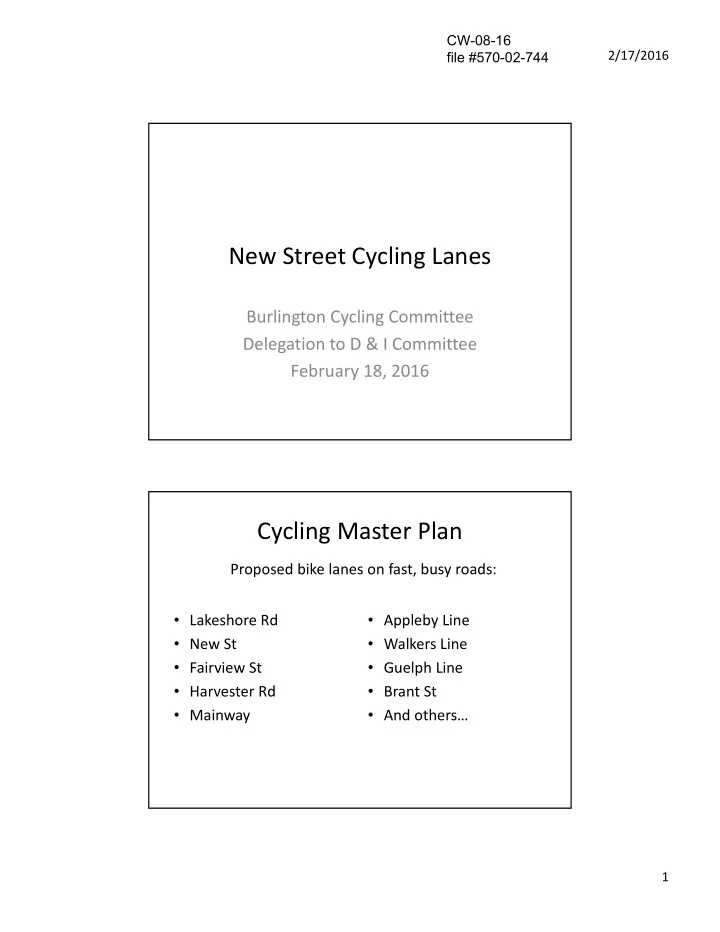 new street cycling lanes