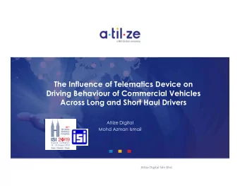 The Influence of Telematics Device on  Driving Behaviour of Commercial Vehicles  Across Long and