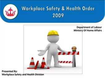 Schedules  Workplace  Regulations  Application Of Order  Codes of Practice  Introduction  The WSHO