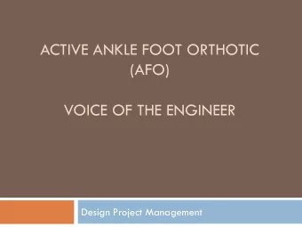 (AFO)  VOICE OF THE ENGINEER  Design Project Management  Introduction to the Team  Mentor  Team