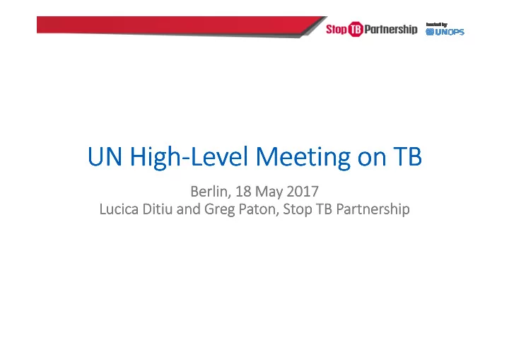 un high un high un high un high level meeting on tb level