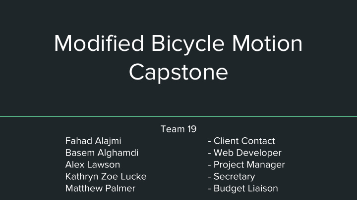 modified bicycle motion capstone