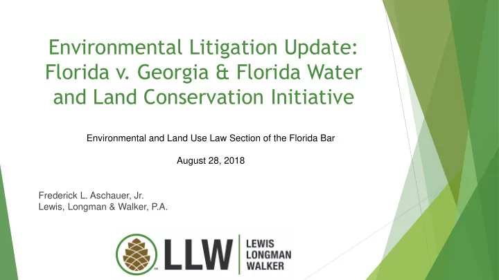 environmental litigation update florida v georgia florida