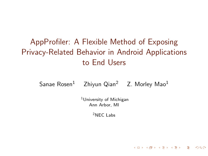 appprofiler a flexible method of exposing privacy related