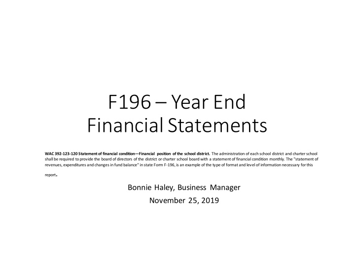 f196 year end financial statements