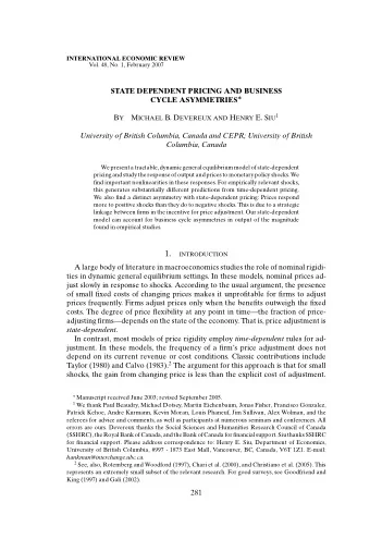 1.  INTRODUCTION  A large body of literature in macroeconomics studies the role of nominal rigidi-