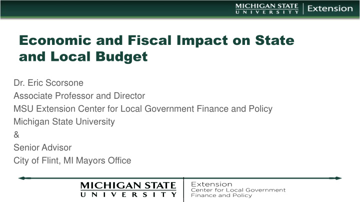 economic and fiscal impact on state and local budget