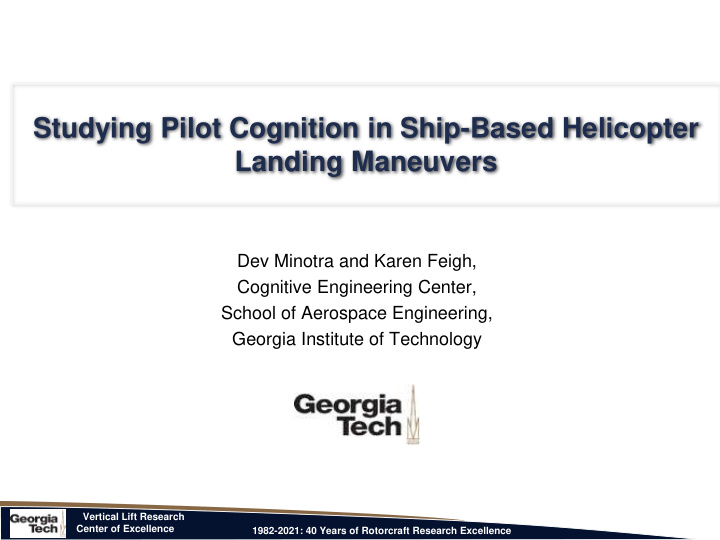 studying pilot cognition in ship based helicopter landing
