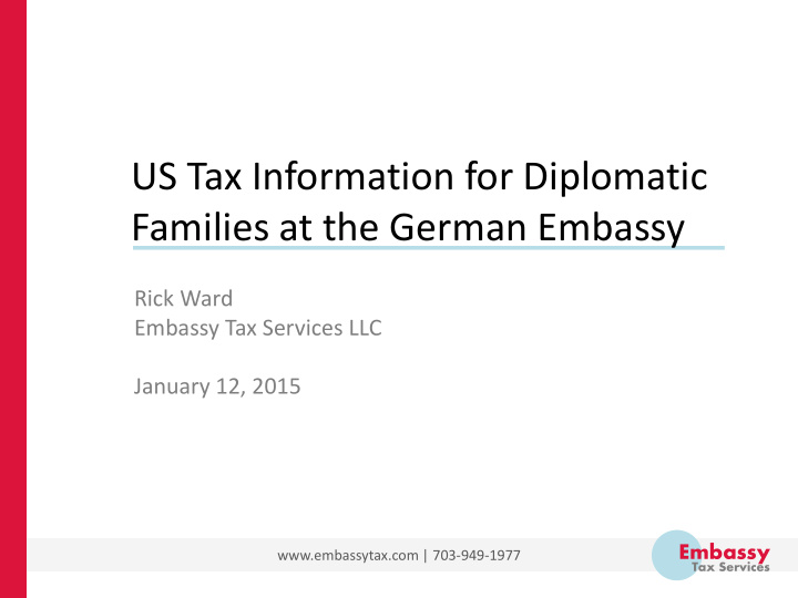 us tax information for diplomatic