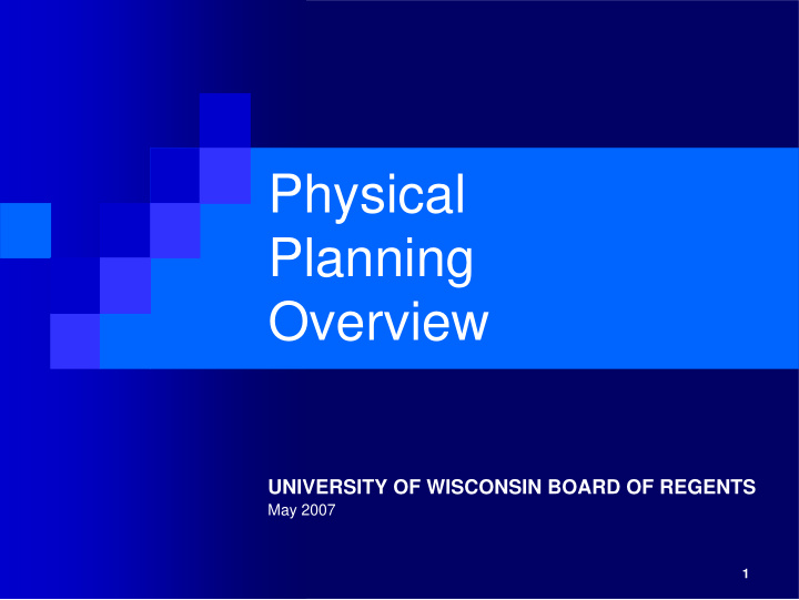 physical planning overview
