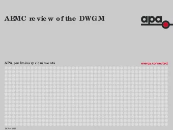 AE  MC r  e vie w of the  DWGM  APA pre limina ry c o mme nts  14 No v 2016  the  c ar  r  ot is