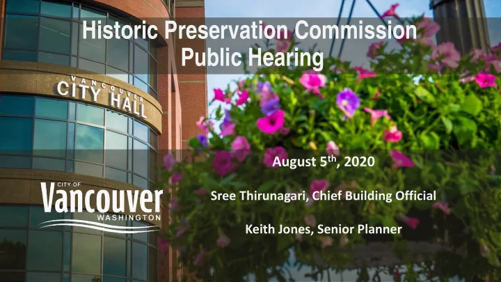 historic preservation commission public hearing