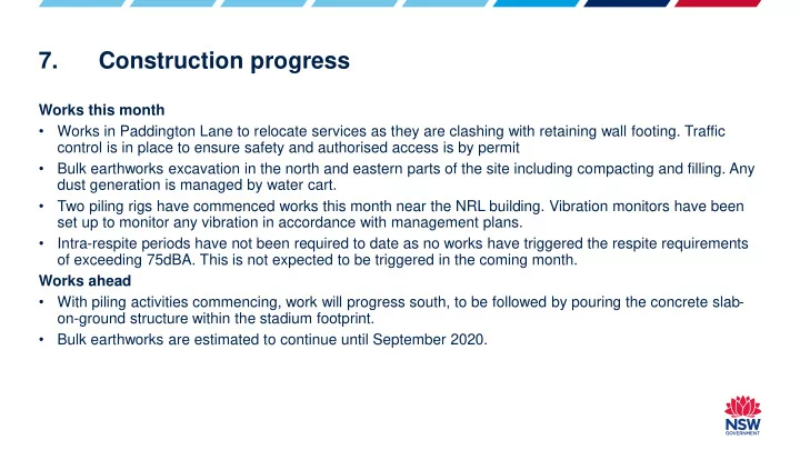 7 construction progress