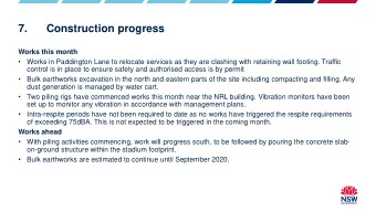 7.  Construction progress  Works this month    Works in Paddington Lane to relocate services as