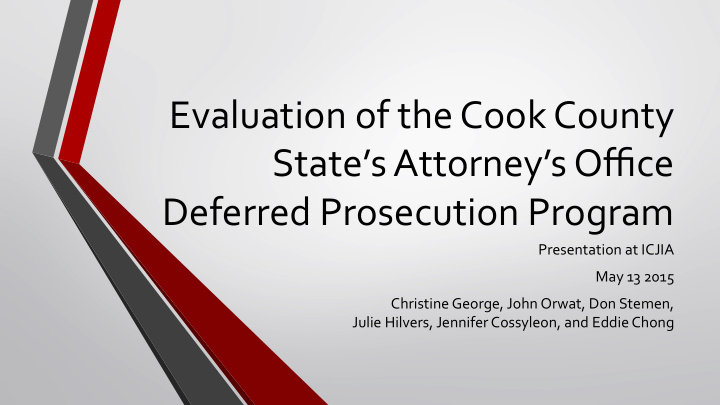 evaluation of the cook county state s attorney s office