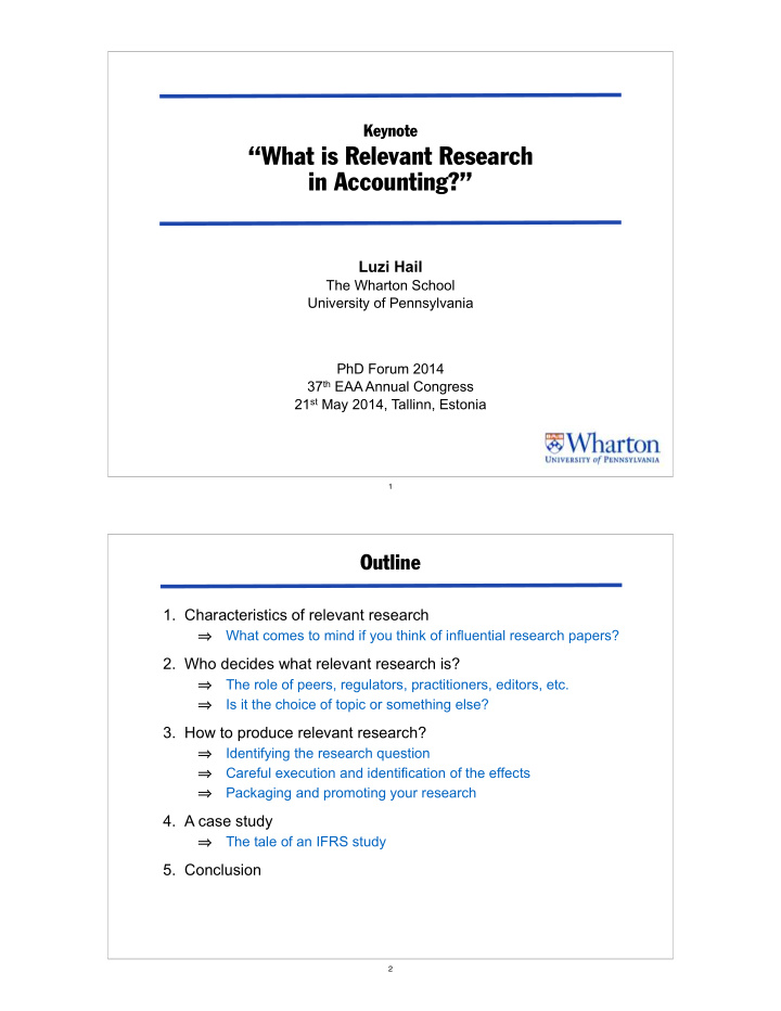 what is relevant research in accounting