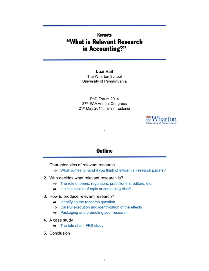 what is relevant research in accounting