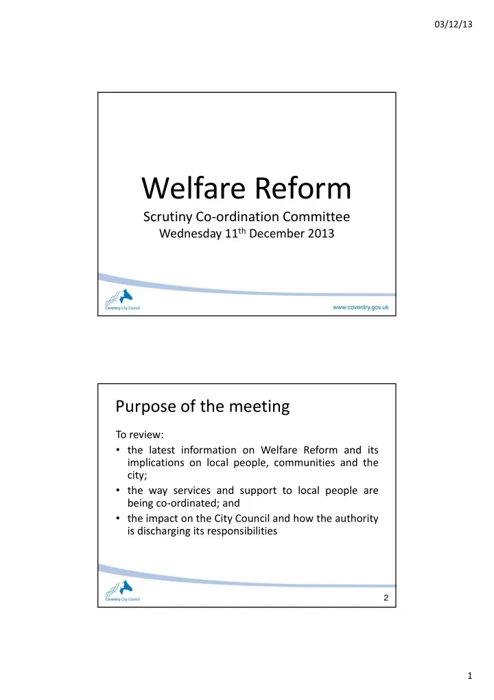 welfare reform