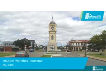 Induction Workshop - Insurance  May 2020  Insurance Group  Ruapehu  District  Rangitikei  Tararua