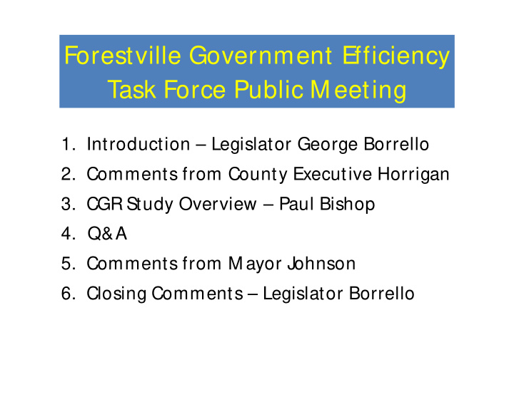 forestville government efficiency y task force public m