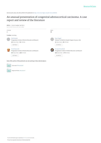 An unusual presentation of congenital adrenocortical carcinoma: A case  report and review of the