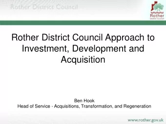 Acquisition  Ben Hook  Head of Service - Acquisitions, Transformation, and Regeneration  Medium