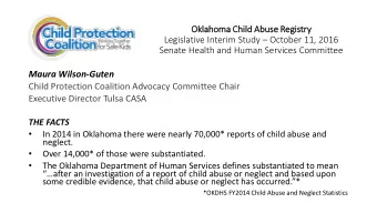 Legislative Interim Study  October 11, 2016  Senate Health and Human Services Committee  Maura