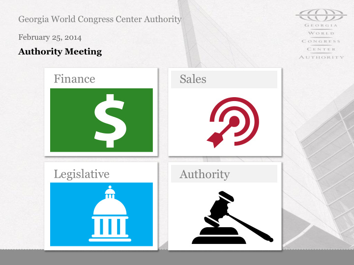 finance sales legislative authority financial snapshot