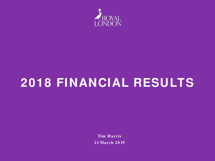 2018 financial results