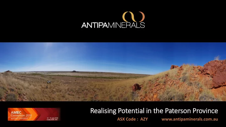 realising potential in t the paterson province