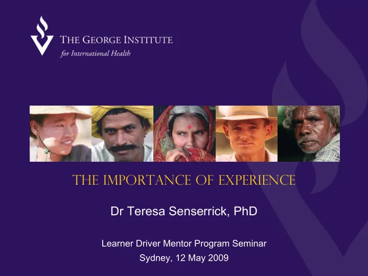 the importance of experience