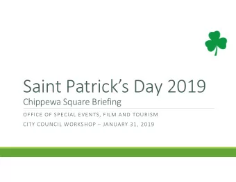 Saint Patricks Day 2019  Chippewa Square Briefing  OFFICE OF SPECIAL EVENTS, FILM AND TOURISM