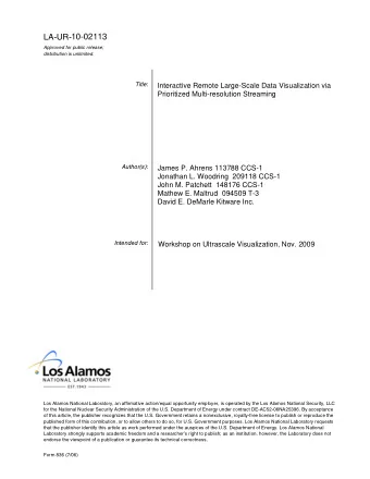 10-02113  LA-UR-  Approved for public release;  distribution is unlimited.  Title:  Interactive