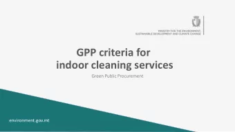 indoor cleaning services  Green Public Procurement  environment.gov.mt  Market analysis  The
