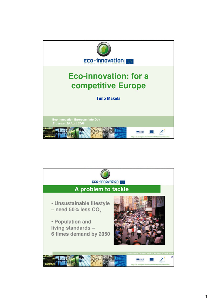 eco innovation for a competitive europe